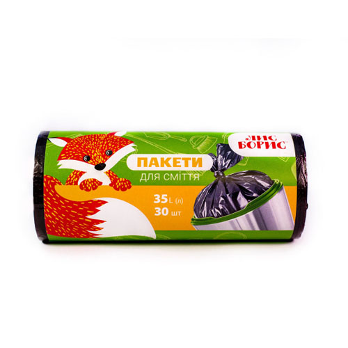 ПАКЕТИ ДЛЯ СМІТТЯ ЛИС БОРИС 35 Л (30 ШТ.)